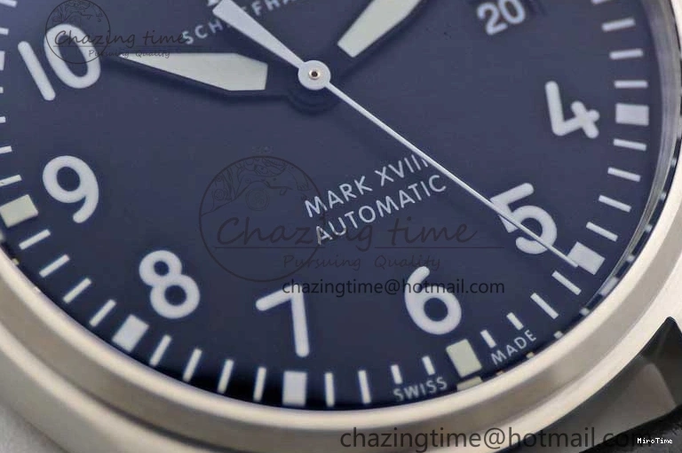 MIROTIME 0311 Vibrant Mark XVIII IW327001 SS M+F 1:1 Best Edition Black Dial on Black Leather Strap A 7055